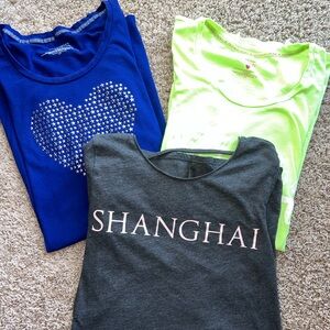 Victoria's Secret T-Shirt nighties - Blue, Neon Green, Gray small